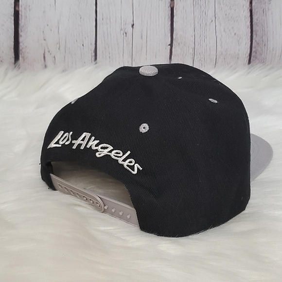 Los Angeles California Flatbill Snapback Black & Gray Mens Hat One Size - Picture 5 of 11